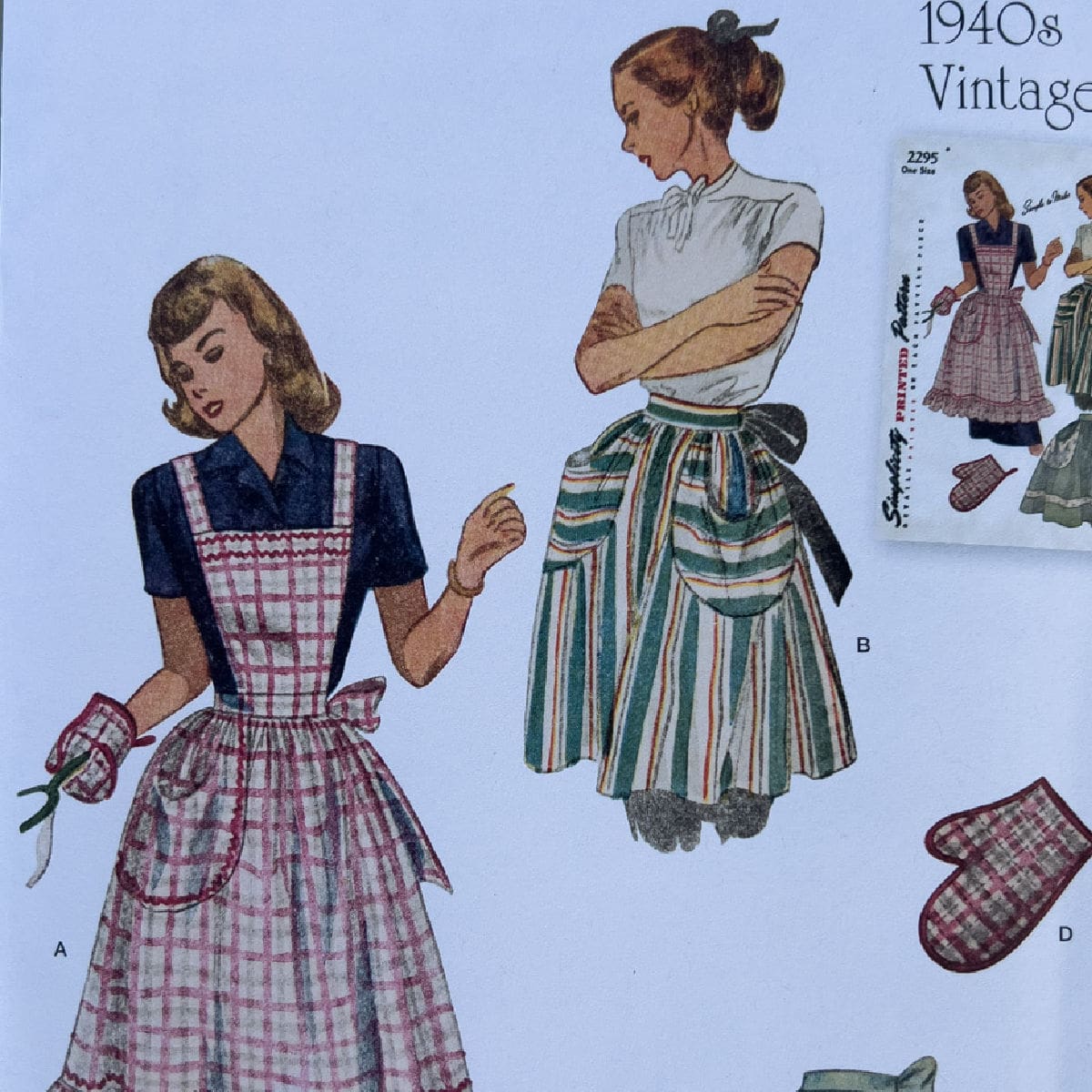 Simplicity S9496: A Reissued 1940s Apron Pattern Worth Sewing by Hand